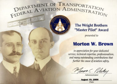 Wright Brothere Master Pilot Award